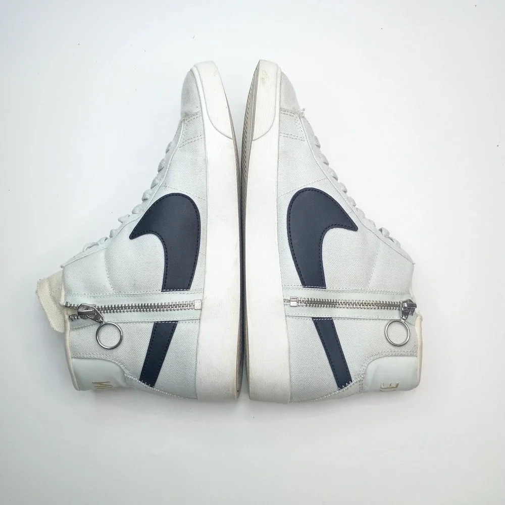 Nike Blazer Mid Rebel Light Blue Canvas High Top Sneakers BQ4022-401 Womens 7